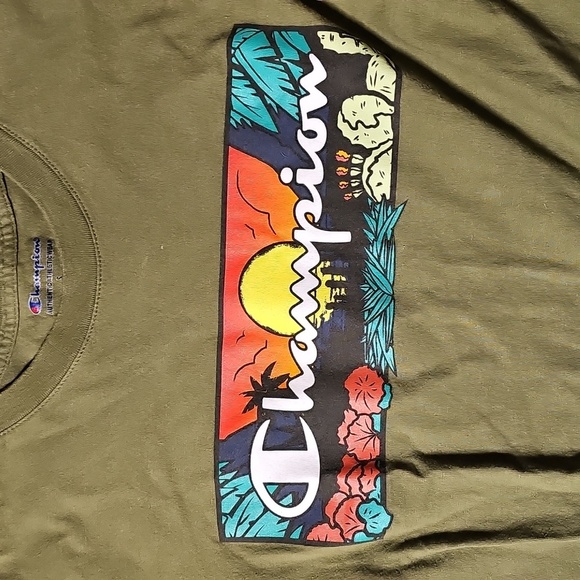 Womens Champion Olive Green T-Shirt Small - Picture 2 of 5